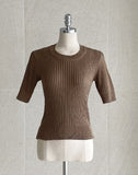 Alia Shirring Rib Short Sleeve Knitwear