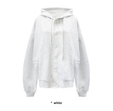 BUTTON OVERSIZED HOODIE ZIP-UP