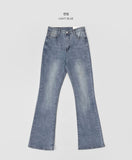 4 Seasons Banding Long Boot Cut Color Denim Pants