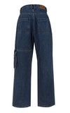 AK. LEATHER LABEL CARGO DENIM
