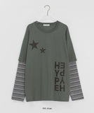 Haslin Stripe Layered Over Long Sleeve Tee