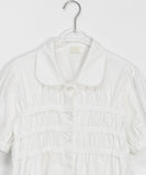 Yante Shirring Lace Short Sleeve Shirt