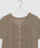 Hitu Summer Openwork Knit Short Sleeve Cardigan