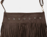 Nare Suede Tassel Fringe Crossbody Bag