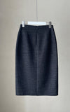 Elisa tweed slit skirt