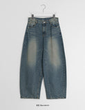 Henville Washing Denim Balloon Wide Pants