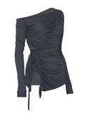 Handmade Twisted One-Shoulder Long Sleeve