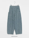 Tsuminko Stripe Balloon Denim Cargo Pants