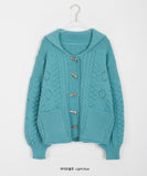 Dunve Sailor Collar Duffel Knit Cardigan