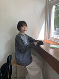 Eluki pigment color matching printing long sleeve tee
