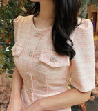 Maen Pearl Cubic Tweed One Piece