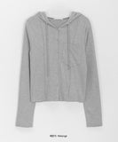 Hellami snap button cropped hoodie