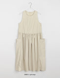 Fanati pocket pin tuck flare long one piece