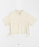 Glit Shirring Ribbon Crop Shirt