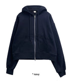 TWO-WAY CROP HOODIE ZIP-UP