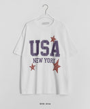 Helmo Star Printing Over Short Sleeve Tee