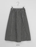 Erin Check Banding Long Skirt
