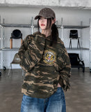 American embroidery camo overfit hoodie