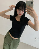 Slew Ribbon Back Silt Strap Short Sleeve T-Shirt
