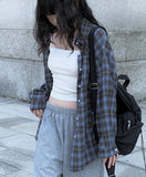 Sheer Overfit Check Shirt