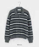 Tuttonly Button Stripe Collar Knit