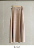 Chocolate Layered Knit Long Skirt Two-Piece