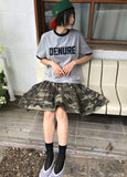 DOUBLE FRILL CAMO SKIRT