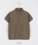 Elke Puff Crop Short Sleeve Wind Zip-Up