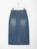 Hash Slit Denim Long Skirt