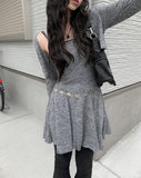 Shiho Flare One Piece Cardigan Set