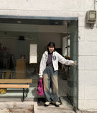 Akira brushed printed crop hood zip-up