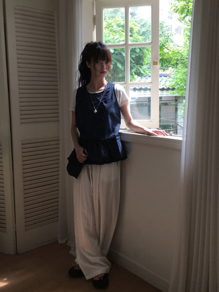 【Anyone more】Arden Summer Nylon Banding Wide Pants Anyone more (エニワンモア) - アーデンサマーナイロン