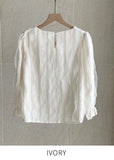 Maiden Wave Lace Three Quarter Sleeve Blouse