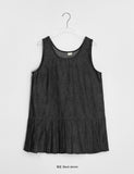 Hien Pleats Denim Layered Sleeveless One Piece
