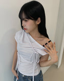 Fuse Ribbon Strap Off Shoulder T-Shirt