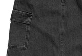 Fury Black Denim Cargo Long Skirt