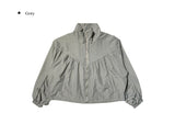 Hidden Shirring Windbreaker String Jacket