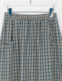 Gentew seersucker check pocket banding long skirt