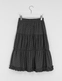 Hihot Dot Frill Tiered Nylon Skirt