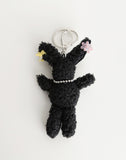 Euro Flower Pin Heart Rabbit Keyring