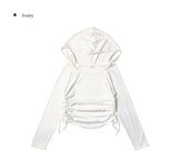 Defen Hood String Long Sleeve T-shirt