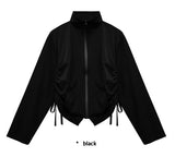LOUD SHIRRING ZIP-UP