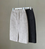 Coner Tweed Split Skirt