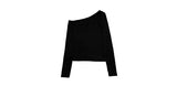 Irene one-shoulder muffler t-shirt set