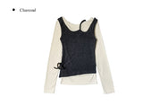 Ribo Cut Out Bustier T-shirt Set