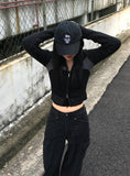2WAY BLOCK KNIT ZIP-UP