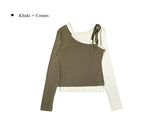 Warms Color Matching Layered T-Shirt Set