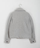 Gulls Hairy Wool Quilted Collar Jacket