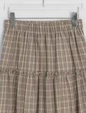 Wendell Check Frill Banding Long Skirt