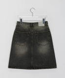 Dumpy Washed Denim Midi Skirt